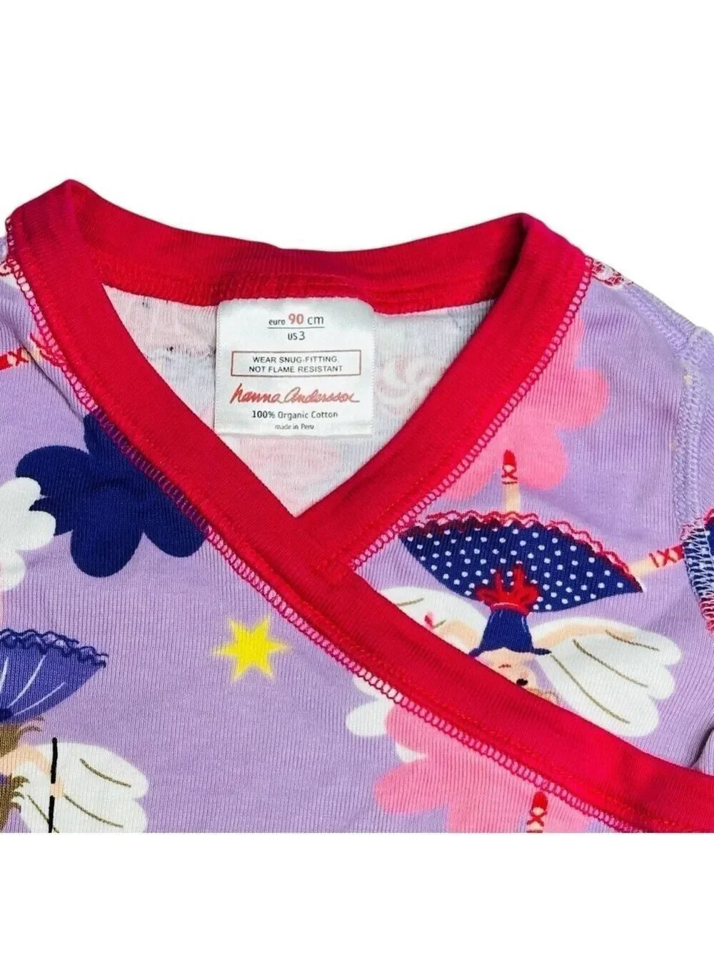 Hanna Andersson Fairy Candy Long Sleeve Wrap Top Purple Girls Size US 3‎ Eur 90